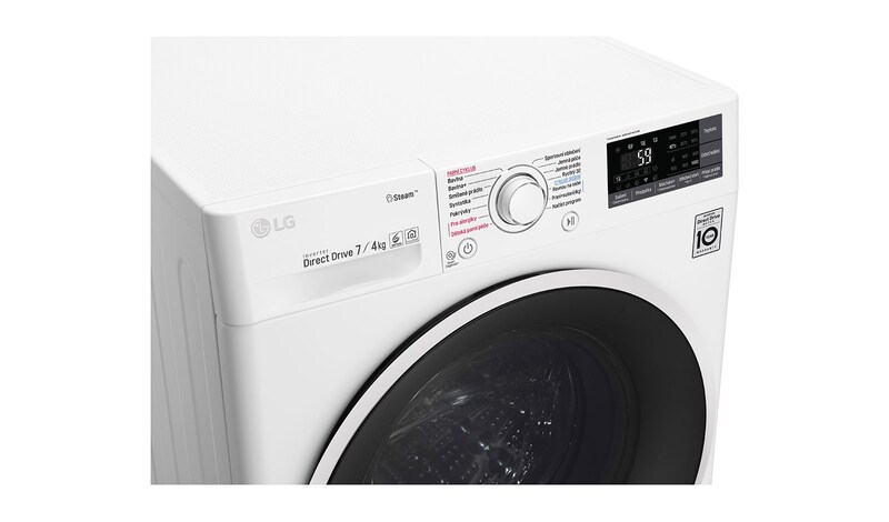LG 7 kg pračka / 4 kg sušička, 1000 ot./min, B (v rozsahu A až G), 6 Motion DD, Direct Drive™, Steam™ - parní praní, ThinQ™, Přidat prádlo, 14 programů, 7 možností sušení, F70J7HG0W