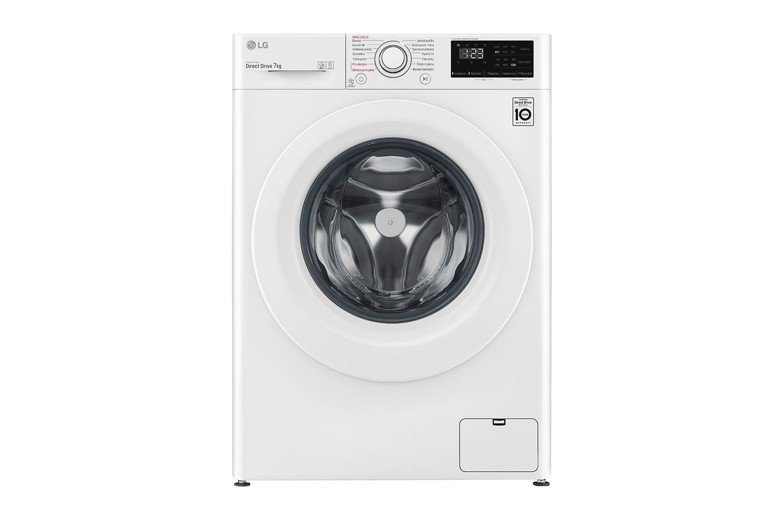 Čelní pohled na 7 kg slim parní pračka, 1200 ot./min, D, 6 Motion DD, Direct Drive™, Steam™ - parní praní, Smart Diagnosis™, Přidat prádlo F72J5HY3WE
