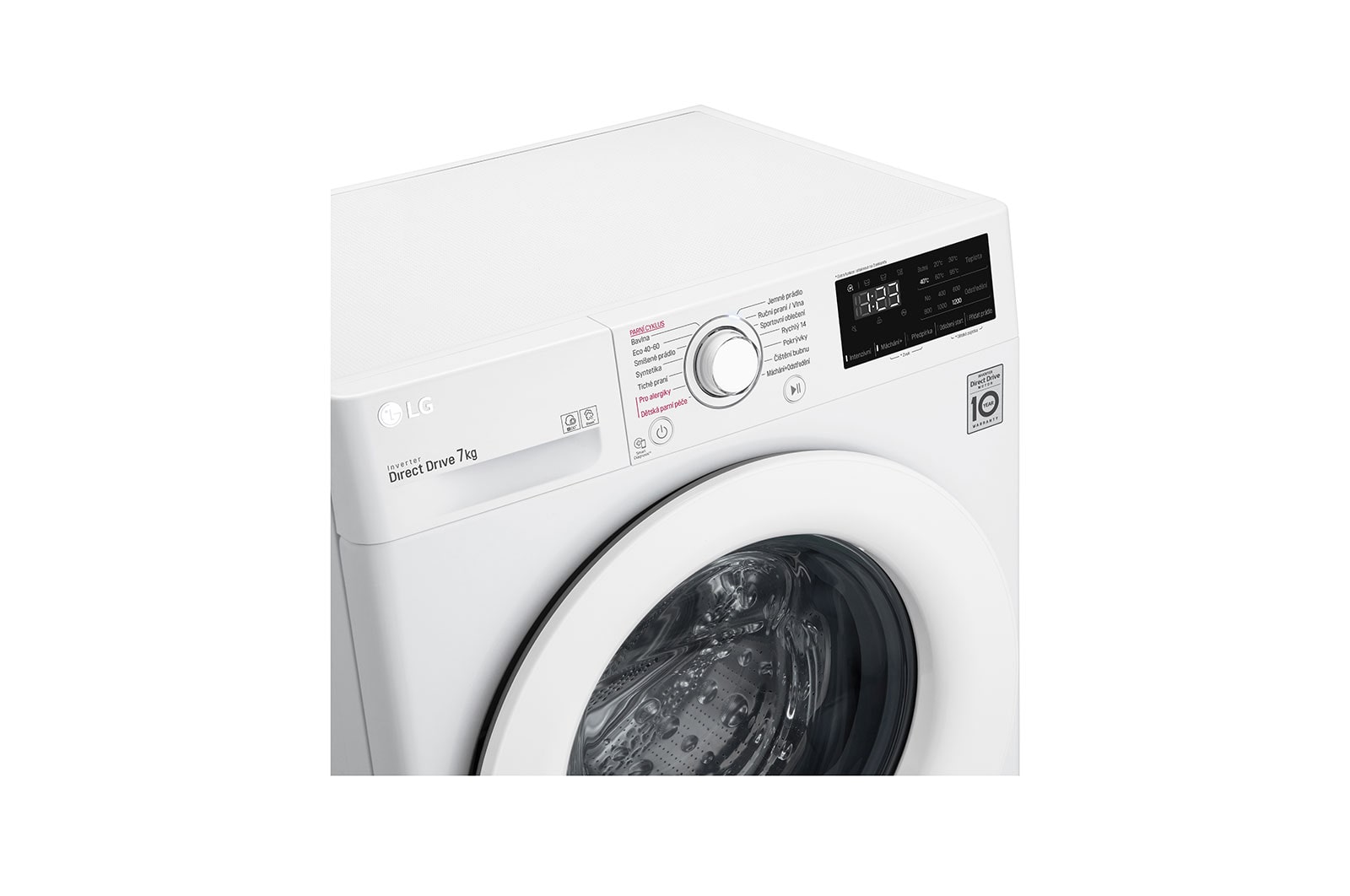 LG 7 kg slim parní pračka, 1200 ot./min, D, 6 Motion DD, Direct Drive™, Steam™ - parní praní, Smart Diagnosis™, Přidat prádlo, F72J5HY3WE