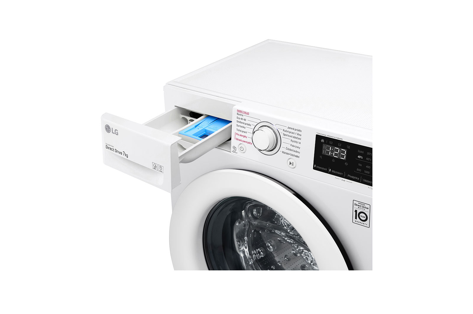 LG 7 kg slim parní pračka, 1200 ot./min, D, 6 Motion DD, Direct Drive™, Steam™ - parní praní, Smart Diagnosis™, Přidat prádlo, F72J5HY3WE
