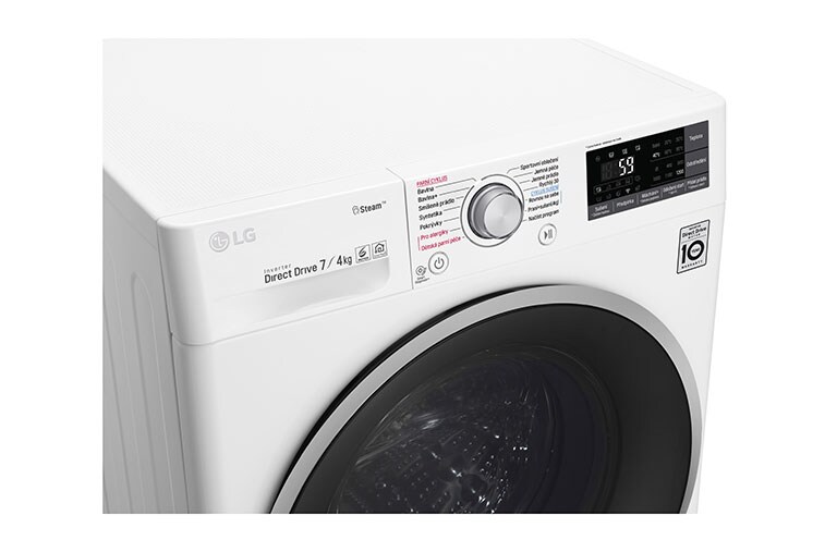 LG 7 kg pračka / 4 kg sušička, 1200 ot./min, B (v rozsahu A až G), 6 Motion DD, Direct Drive™, Steam™ - parní praní, ThinQ™, Přidat prádlo, 14 programů, 7 možností sušení, F72J7HG1W