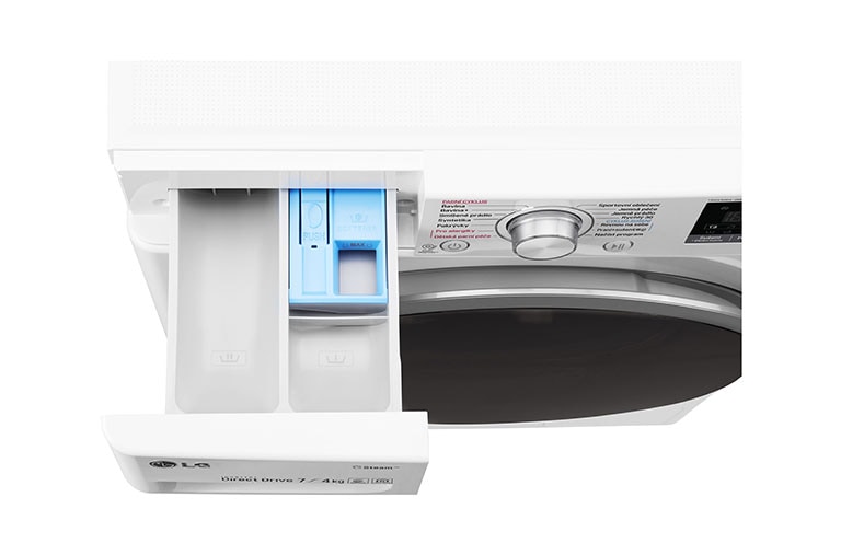 LG 7 kg pračka / 4 kg sušička, 1200 ot./min, B (v rozsahu A až G), 6 Motion DD, Direct Drive™, Steam™ - parní praní, ThinQ™, Přidat prádlo, 14 programů, 7 možností sušení, F72J7HG1W