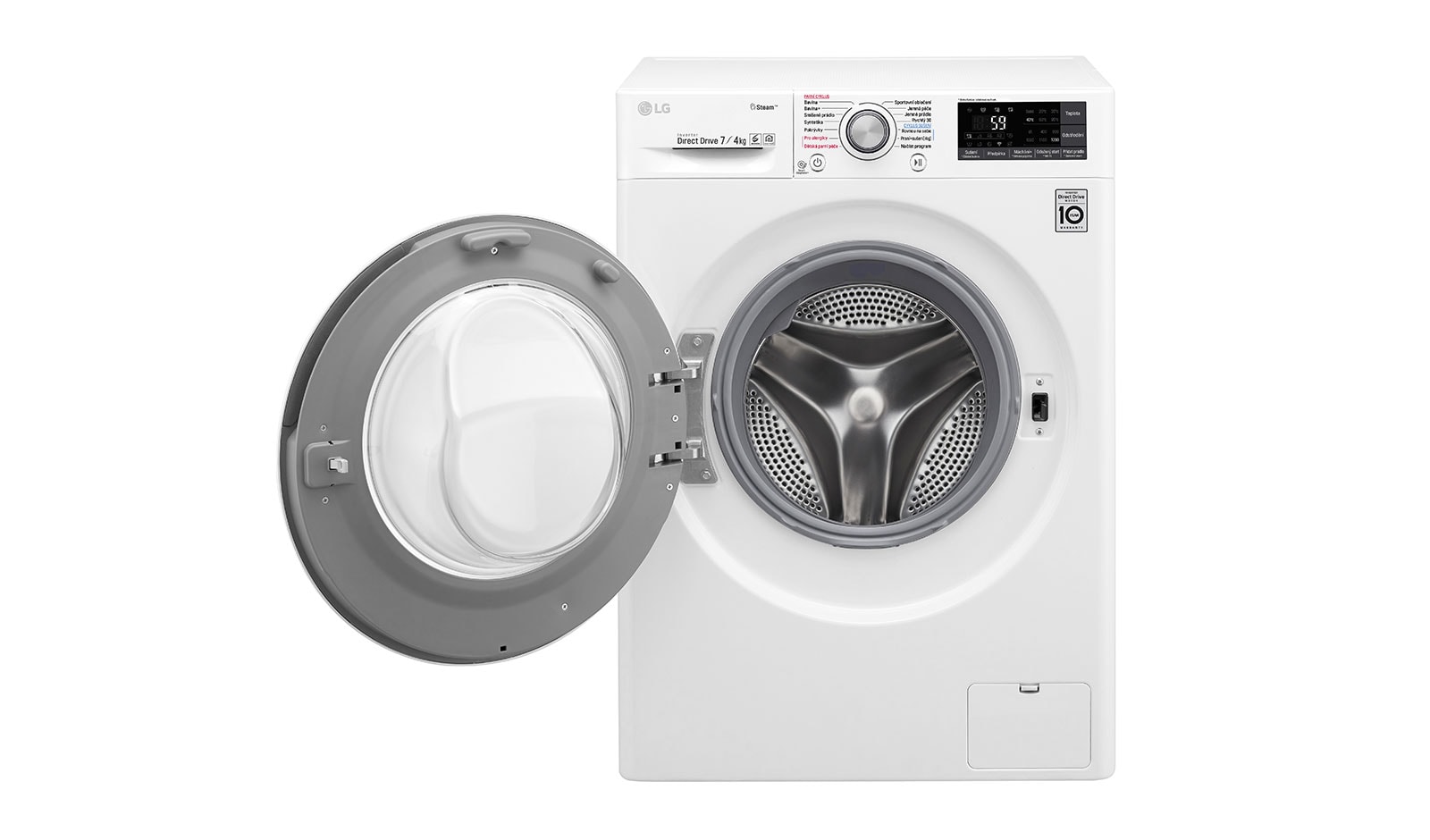 LG 7 kg pračka / 4 kg sušička, 1200 ot./min, B (v rozsahu A až G), 6 Motion DD, Direct Drive™, Steam™ - parní praní, ThinQ™, Přidat prádlo, 14 programů, 7 možností sušení, F72J7HG1W
