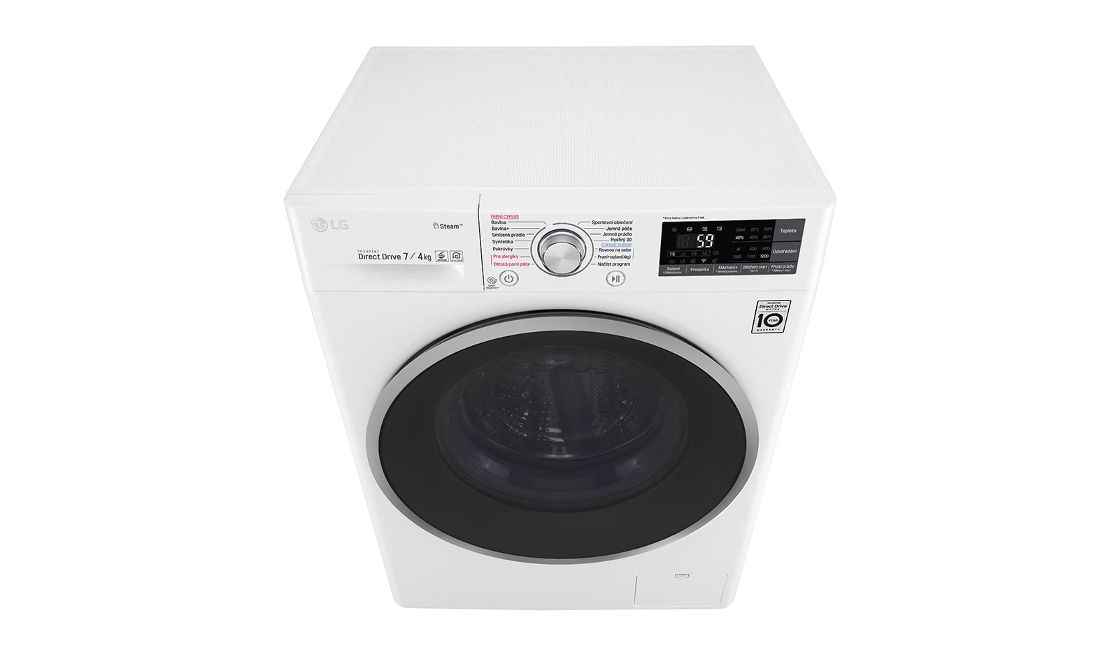 LG 7 kg pračka / 4 kg sušička, 1200 ot./min, B (v rozsahu A až G), 6 Motion DD, Direct Drive™, Steam™ - parní praní, ThinQ™, Přidat prádlo, 14 programů, 7 možností sušení, F72J7HG1W