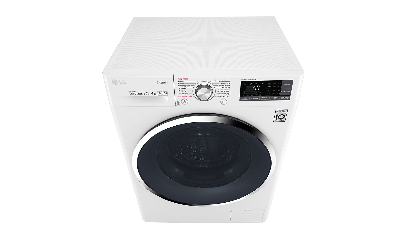 LG 7 kg pračka / 4 kg sušička, 1200 ot./min, B (v rozsahu A až G), 6 Motion DD, Direct Drive™, Steam™ - parní praní, ThinQ™, Přidat prádlo, 14 programů, 7 možností sušení, F72J7HG2W