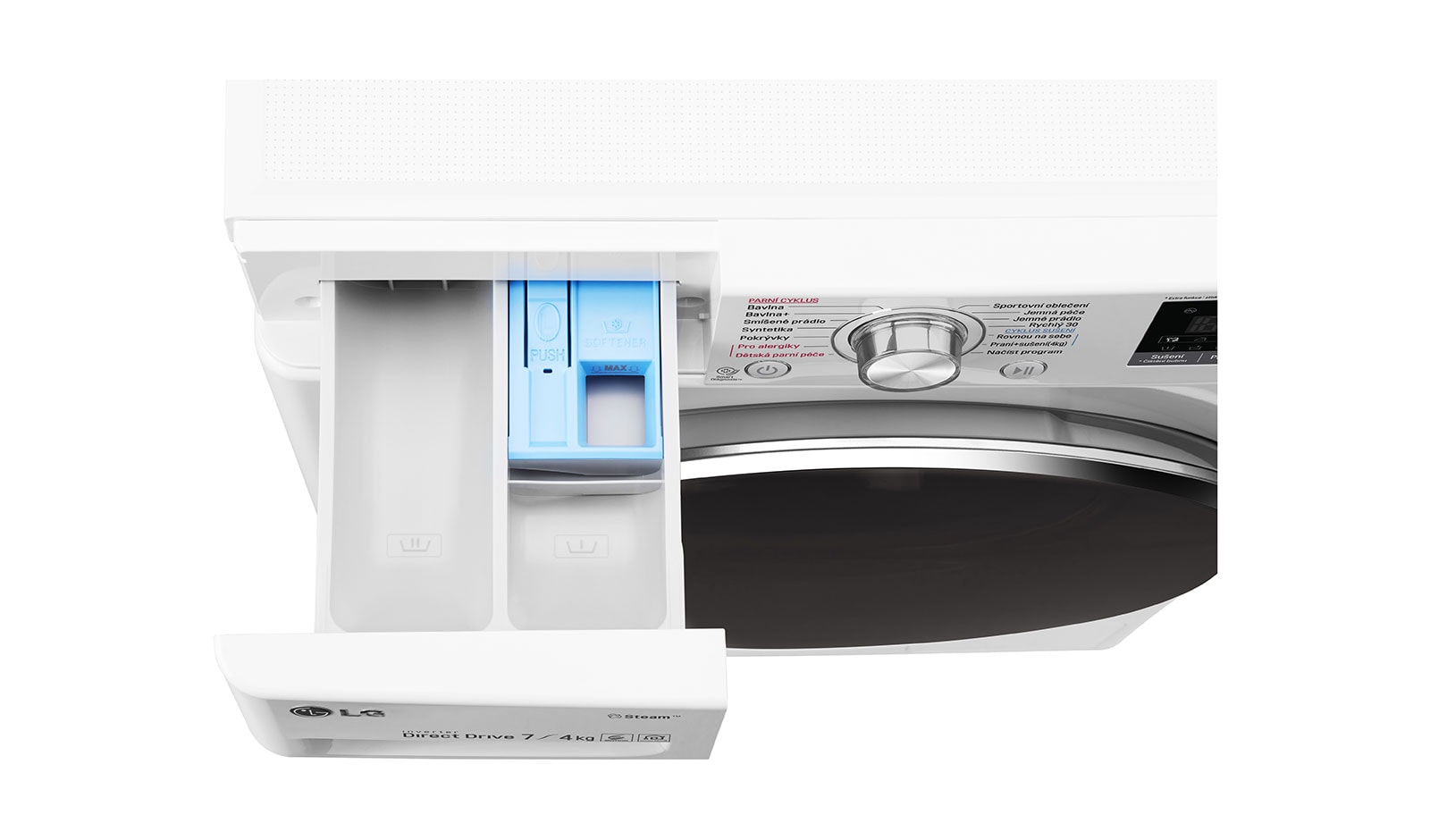 LG 7 kg pračka / 4 kg sušička, 1200 ot./min, B (v rozsahu A až G), 6 Motion DD, Direct Drive™, Steam™ - parní praní, ThinQ™, Přidat prádlo, 14 programů, 7 možností sušení, F72J7HG2W