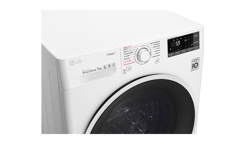 LG 7 kg slim parní pračka, 1200 ot./min, 6 Motion DD, Direct Drive™, Steam™ - parní praní, ThinQ™, Přidat prádlo, F72J7HY0W