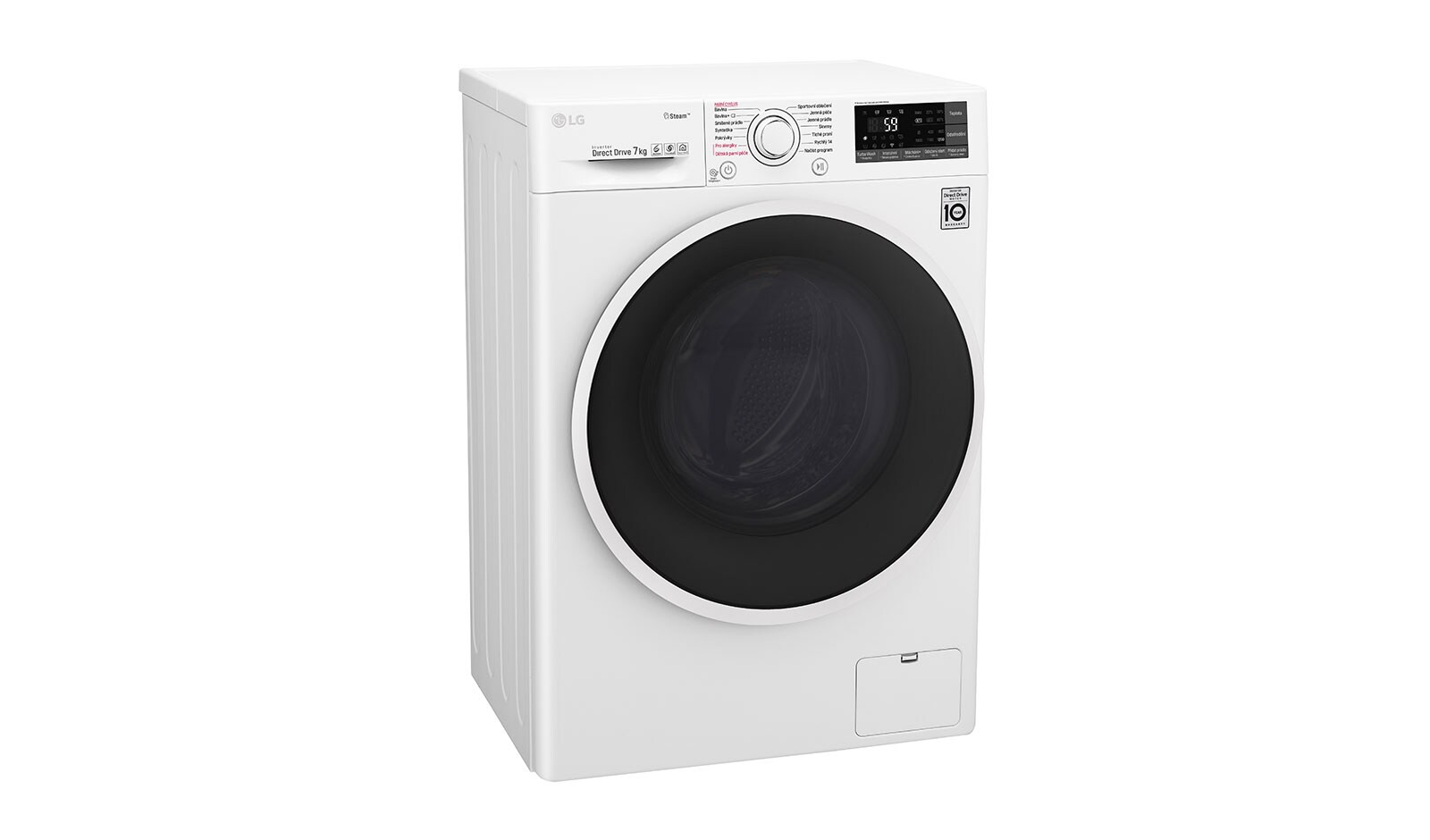 LG 7 kg slim parní pračka, 1200 ot./min, 6 Motion DD, Direct Drive™, Steam™ - parní praní, ThinQ™, Přidat prádlo, F72J7HY0W