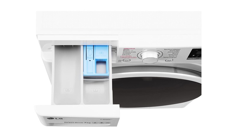 LG 7 kg slim parní pračka, 1200 ot./min, 6 Motion DD, Direct Drive™, Steam™ - parní praní, ThinQ™, Přidat prádlo, F72J7HY0W