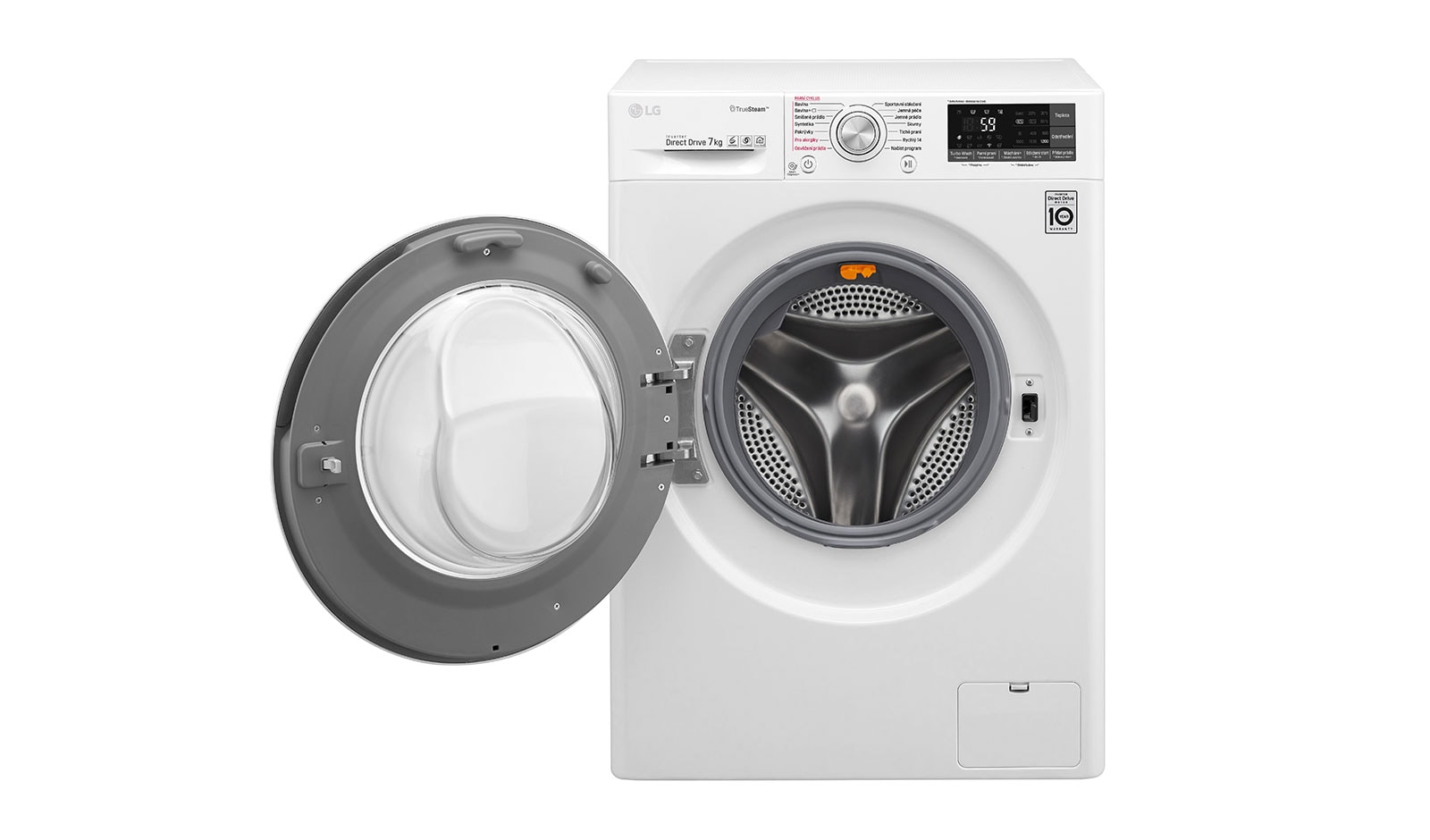 LG 7 kg parní pračka, 1200 ot./min, 6 Motion DD, TrueSteam™ - parní praní, ThinQ™, Přidat prádlo,14 programů, F72J8HS2W