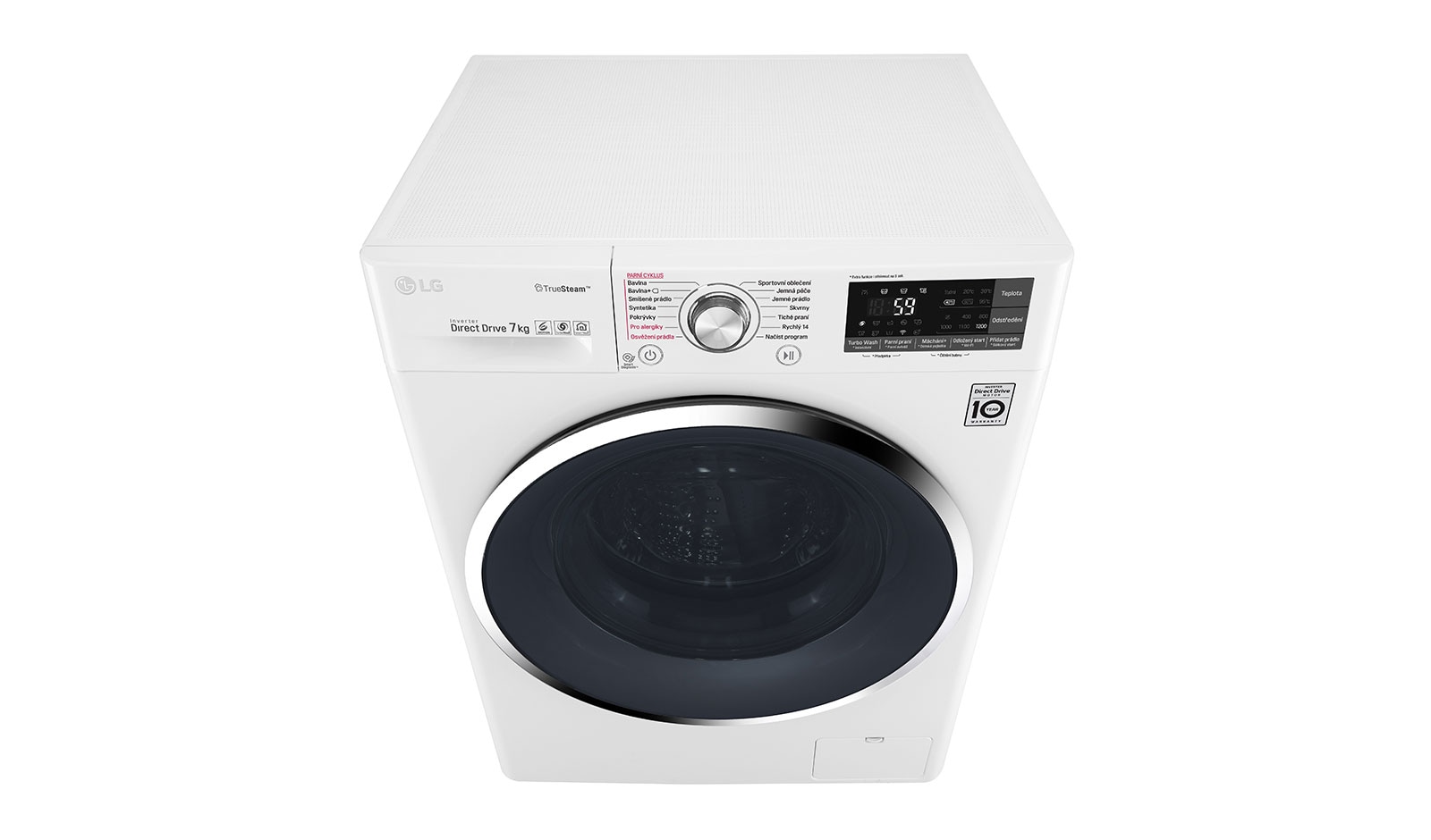LG 7 kg parní pračka, 1200 ot./min, 6 Motion DD, TrueSteam™ - parní praní, ThinQ™, Přidat prádlo,14 programů, F72J8HS2W
