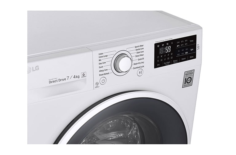 LG 7 kg pračka / 4 kg sušička , 1200 ot./min, SlimCombo, 6 Motion DD, 14 programů, 10 přídavných možností, 7 možností sušení, F72U2HDM0N