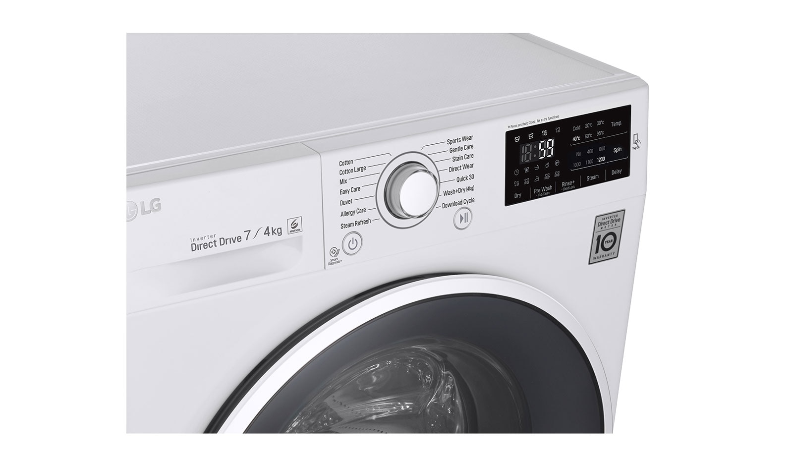 LG 7 kg pračka / 4 kg sušička , 1200 ot./min, SlimCombo, 6 Motion DD, 14 programů, 10 přídavných možností, 7 možností sušení, F72U2HDM0N