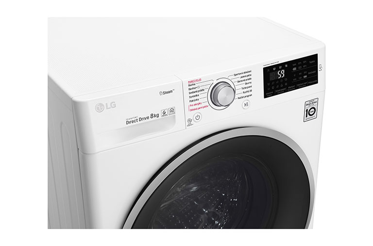 LG 8 kg parní pračka, 1200 ot./min, A+++ (v rozsahu A+++ až D), 6 Motion DD, Steam™ - parní praní, 14 programů, F82J6TY1W
