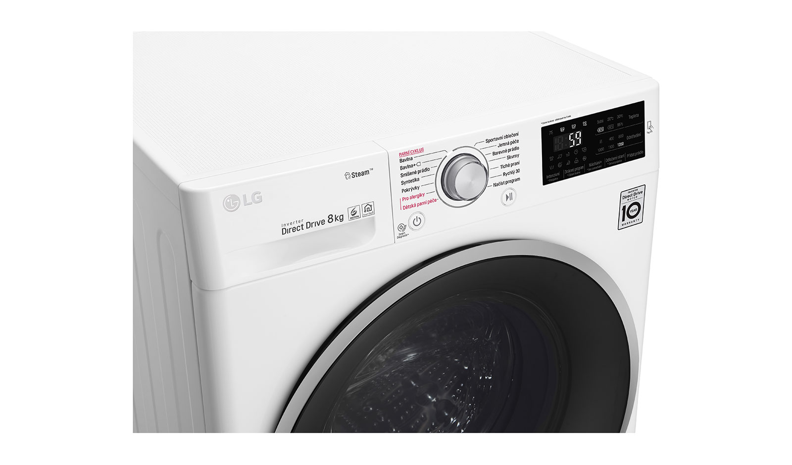 LG 8 kg parní pračka, 1200 ot./min, A+++ (v rozsahu A+++ až D), 6 Motion DD, Steam™ - parní praní, 14 programů, F82J6TY1W