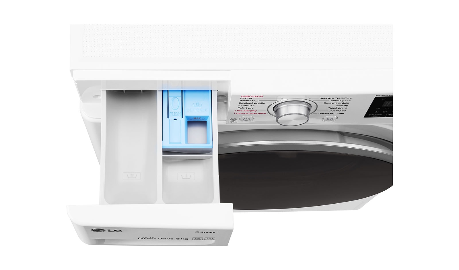 LG 8 kg parní pračka, 1200 ot./min, A+++ (v rozsahu A+++ až D), 6 Motion DD, Steam™ - parní praní, 14 programů, F82J6TY1W