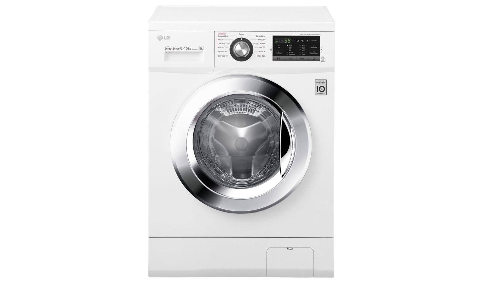 Čelní pohled na 8 kg pračka / 5 kg sušička, 1400 ot./min, A (v rozsahu A až G), 6 Motion DD, Direct Drive™, Smart Diagnosis™, 13 programů, 8 možností sušení F84G6TDM2N