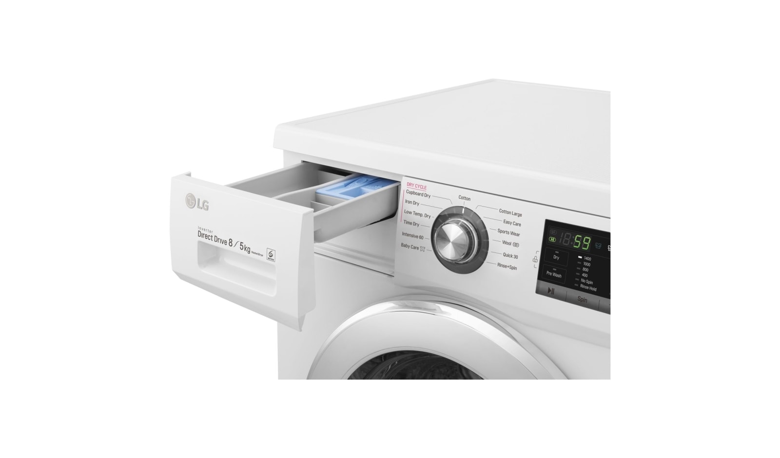LG 8 kg pračka / 5 kg sušička, 1400 ot./min, A (v rozsahu A až G), 6 Motion DD, Direct Drive™, Smart Diagnosis™, 13 programů, 8 možností sušení, F84G6TDM2N