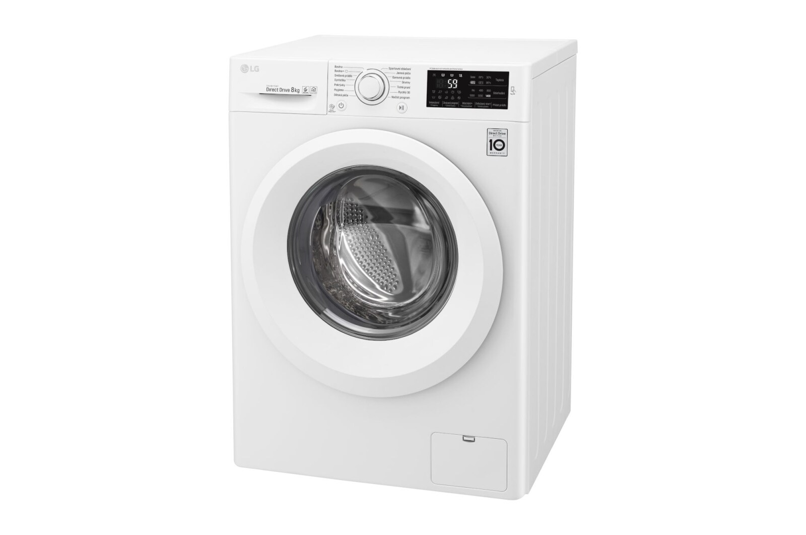LG 8 kg pračka, 1400 ot./min, A+++ (v rozsahu A+++ až D), 6 Motion DD, Direct Drive™, ThinQ™, Přidat prádlo, 14 programů, F84J5TN3W