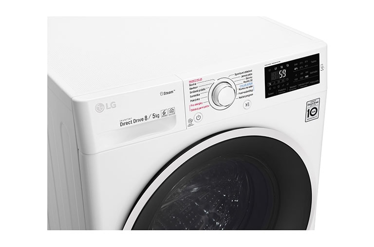LG 8 kg pračka / 5 kg sušička, 1400 ot./min, A (v rozsahu A až G), 6 Motion DD, Direct Drive™, Steam™ - parní praní, ThinQ™, Přidat prádlo, 14 programů, 9 možností sušení, F84J6TG0W