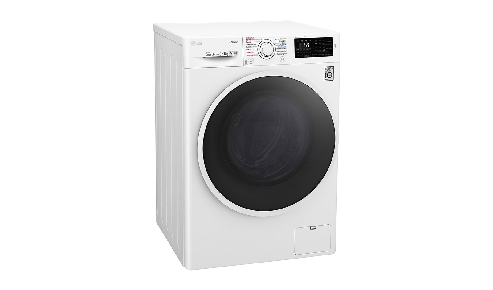 LG 8 kg pračka / 5 kg sušička, 1400 ot./min, A (v rozsahu A až G), 6 Motion DD, Direct Drive™, Steam™ - parní praní, ThinQ™, Přidat prádlo, 14 programů, 9 možností sušení, F84J6TG0W