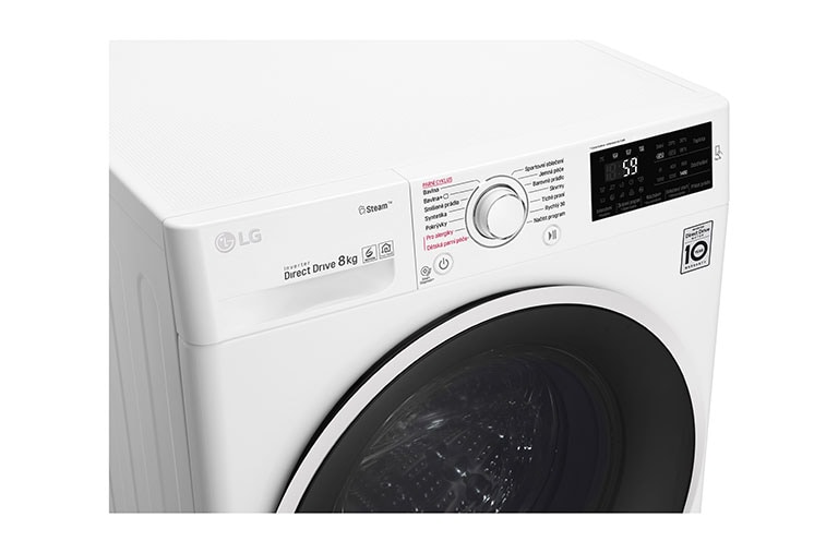 LG 8 kg parní pračka, 1400 ot./min, 6 Motion DD, Steam™ - parní praní, 14 programů, F84J6TY0W
