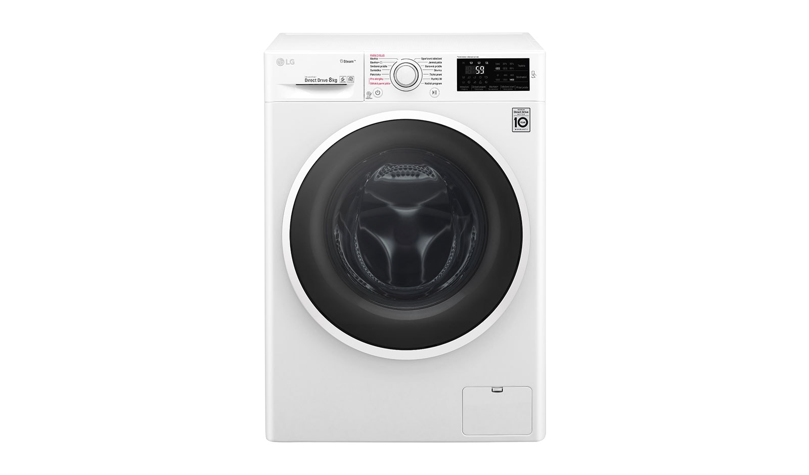 Čelní pohled na 8 kg parní pračka, 1400 ot./min, 6 Motion DD, Steam™ - parní praní, 14 programů F84J6TY0W