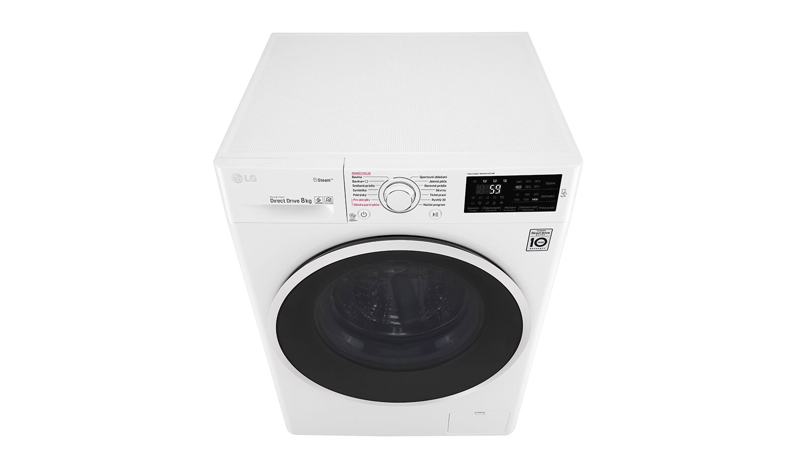 LG 8 kg parní pračka, 1400 ot./min, 6 Motion DD, Steam™ - parní praní, 14 programů, F84J6TY0W