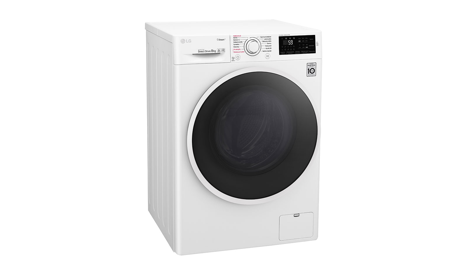 LG 8 kg parní pračka, 1400 ot./min, 6 Motion DD, Steam™ - parní praní, 14 programů, F84J6TY0W