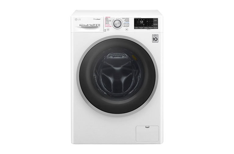 Čelní pohled na 8 kg pračka / 5 kg sušička, 1400 ot./min, 6 Motion DD, Direct Drive™, TrueSteam™ - parní praní, ThinQ™, Přidat prádlo, 14 programů, 8 možností sušení F84J7TH1W