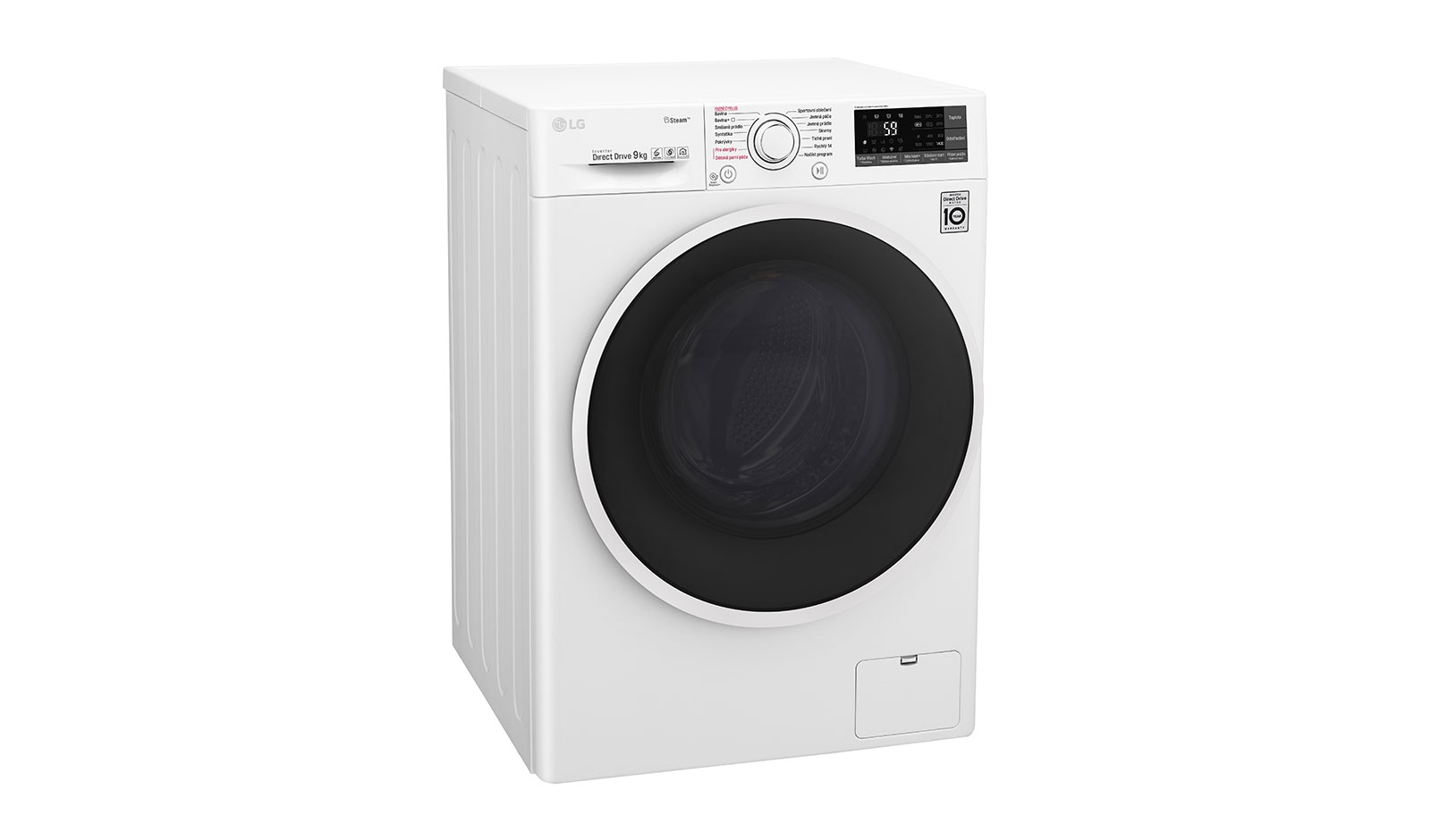 LG 9 kg parní pračka, 1400 ot./min,6 Motion DD, Steam™ - parní praní, 14 programů, F94J7VY0W