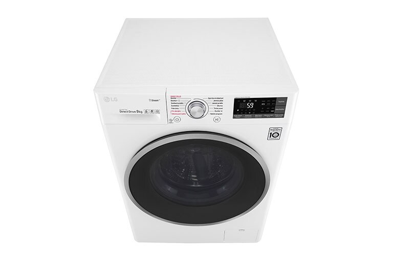 LG 9 kg parní pračka, 1400 ot./min,6 Motion DD, Steam™ - parní praní, 14 programů, F94J7VY1W