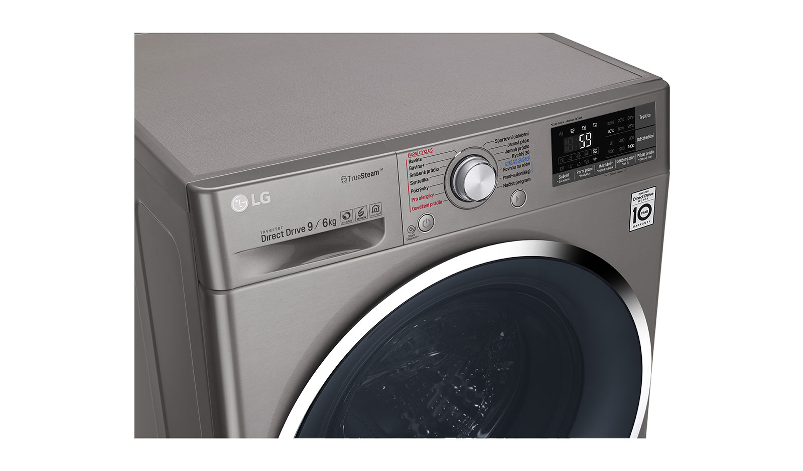 LG 9 kg pračka / 6 kg sušička, 1400 ot./min, 6 Motion DD, Direct Drive™, TrueSteam™ - parní praní, ThinQ™, Přidat prádlo, 14 programů, 8 možností sušení, F94J8FH2S