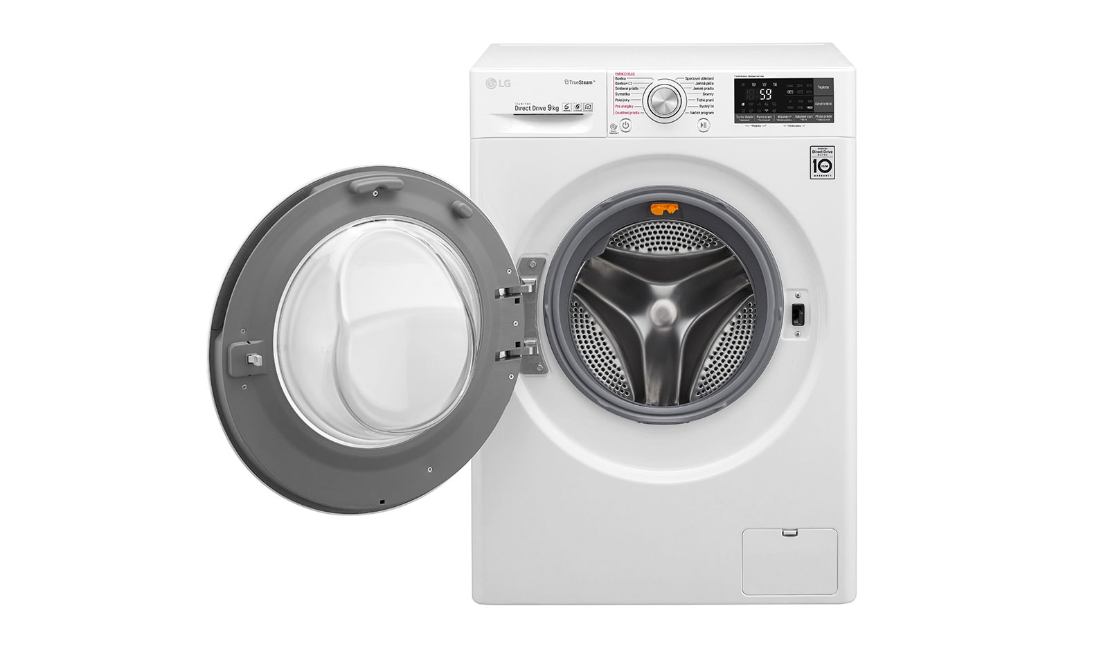 LG 9 kg parní pračka, 1400 ot./min,6 Motion DD, TrueSteam™ - parní praní, 14 programů, F94J8VS2W