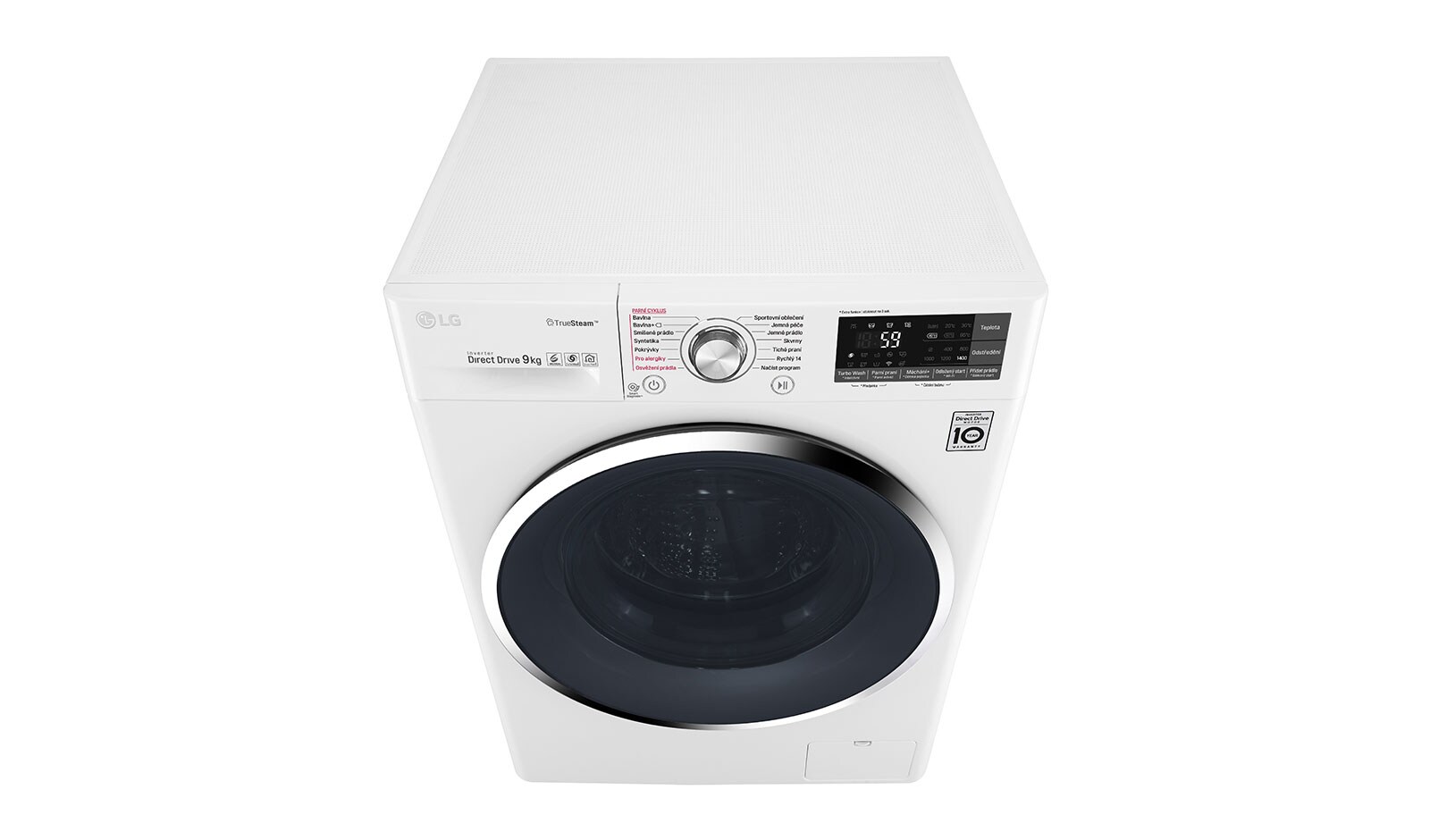 LG 9 kg parní pračka, 1400 ot./min,6 Motion DD, TrueSteam™ - parní praní, 14 programů, F94J8VS2W