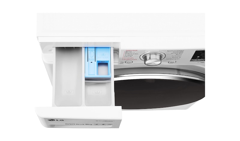 LG 9 kg parní pračka, 1400 ot./min,6 Motion DD, TrueSteam™ - parní praní, 14 programů, F94J8VS2W
