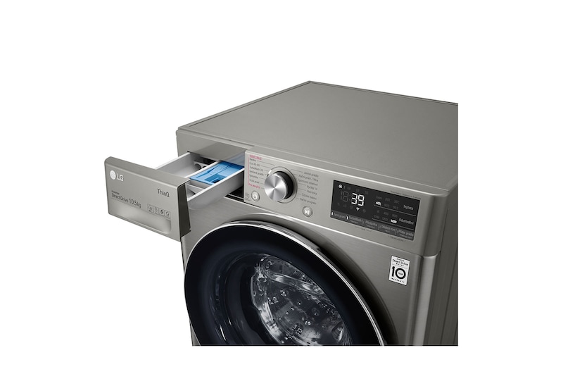 LG 10,5 kg parní pračka LG | 1400 ot./min | Direct Drive™ | AI DD™ | TurboWash™360°, FA104V7R2TE