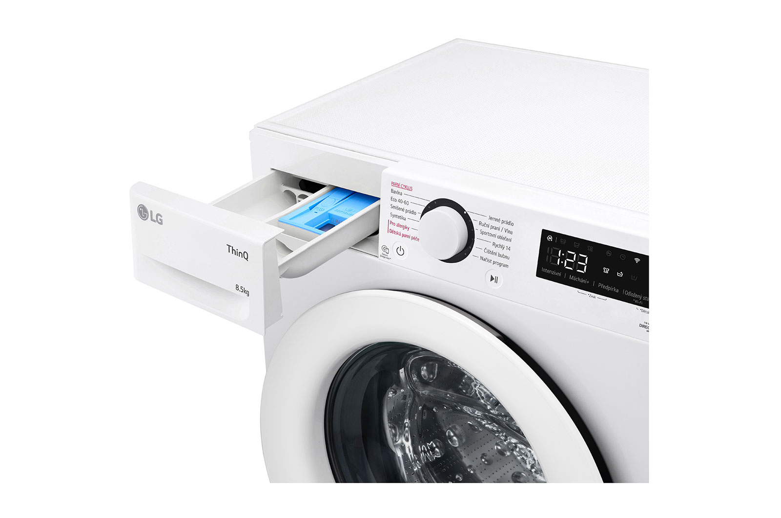 LG Slim parní pračka LG | 8,5 kg | A | 1200 ot./min | Direct Drive™ |Bílá, FA2S8V3GY3W