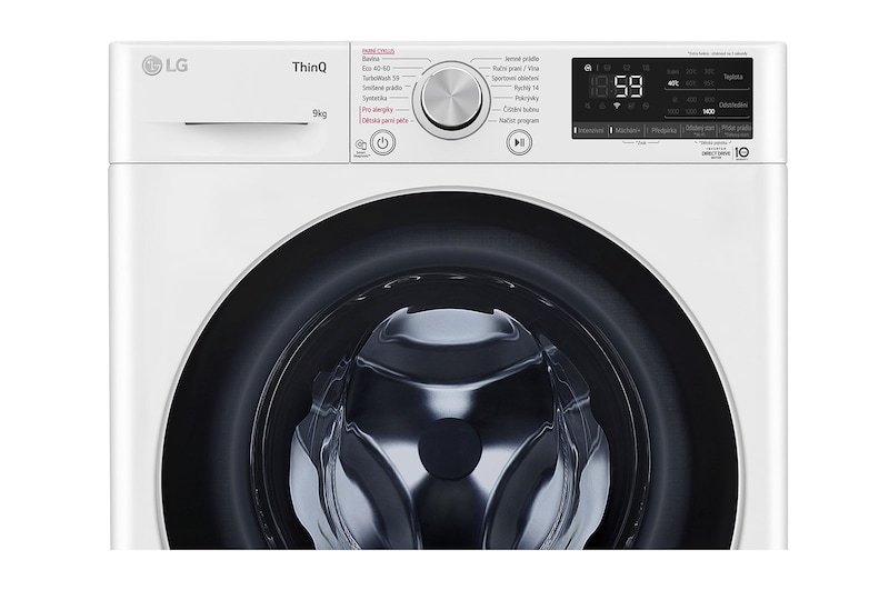 LG Parní pračka LG | 9 kg | A | 1400 ot./min | AI DD™ | TurboWash™|Bílá, FA49V5VW1W