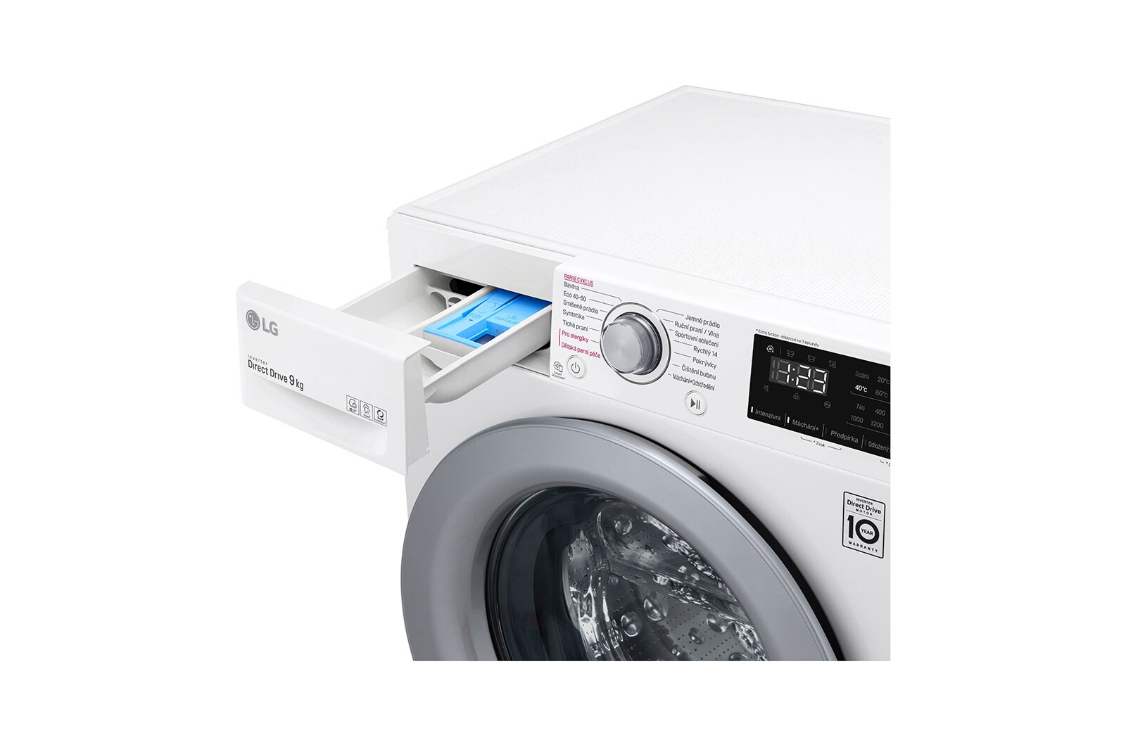 LG 9 kg parní pračka LG | A | 1400 ot./min | Direct Drive™ | AI DD™, FA4TURBO9E