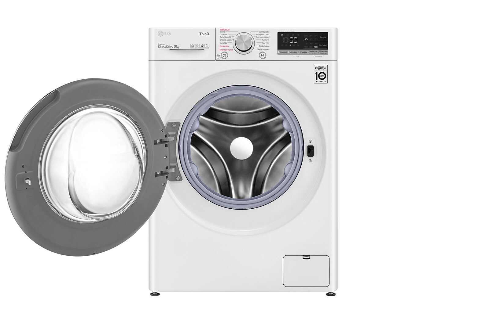 LG 9 kg parní pračka LG | 1400 ot./min | Direct Drive™ | AI DD™ | TurboWash™, FA94V5UVW1