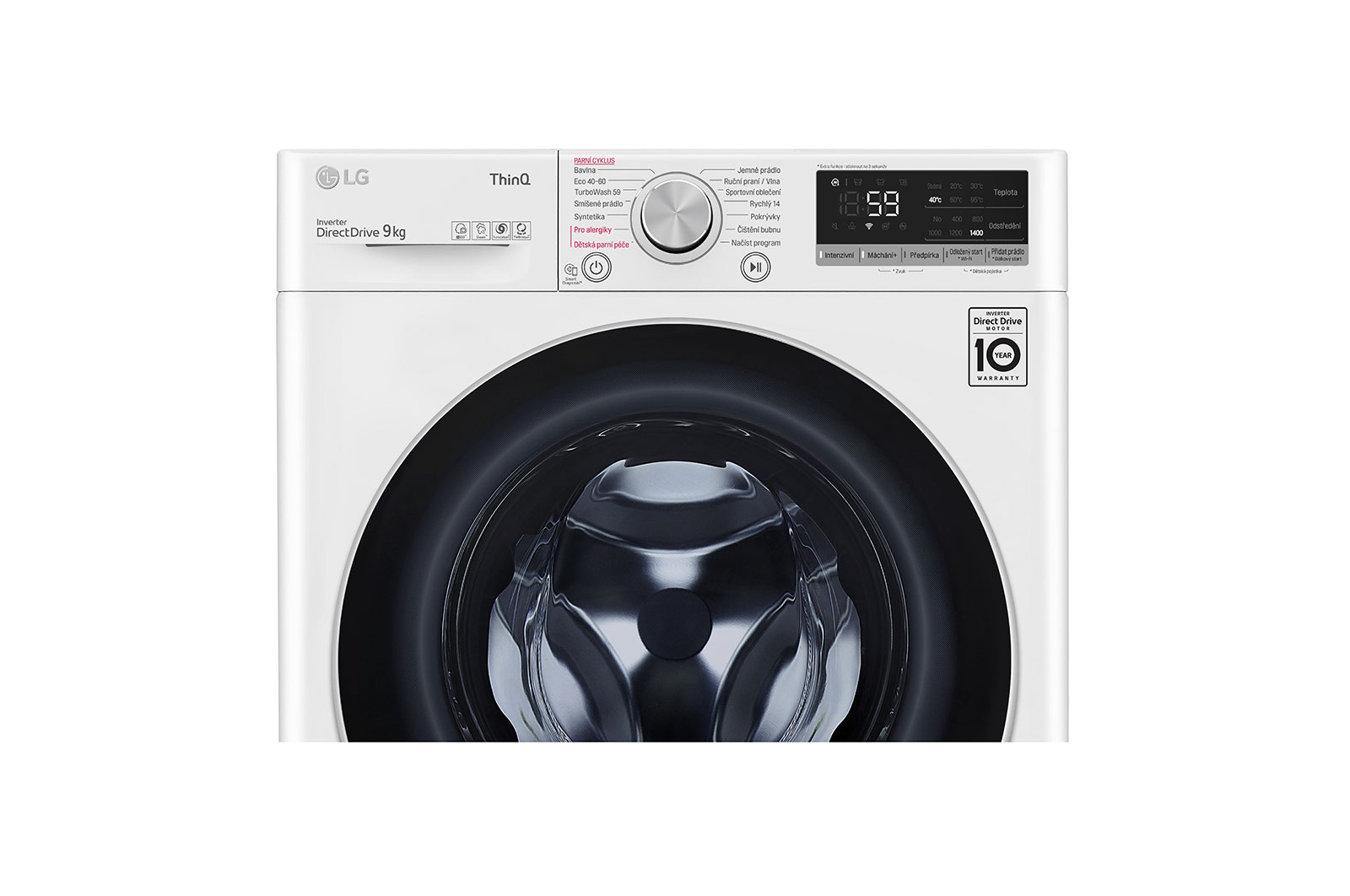 LG 9 kg parní pračka LG | 1400 ot./min | Direct Drive™ | AI DD™ | TurboWash™, FA94V5UVW1