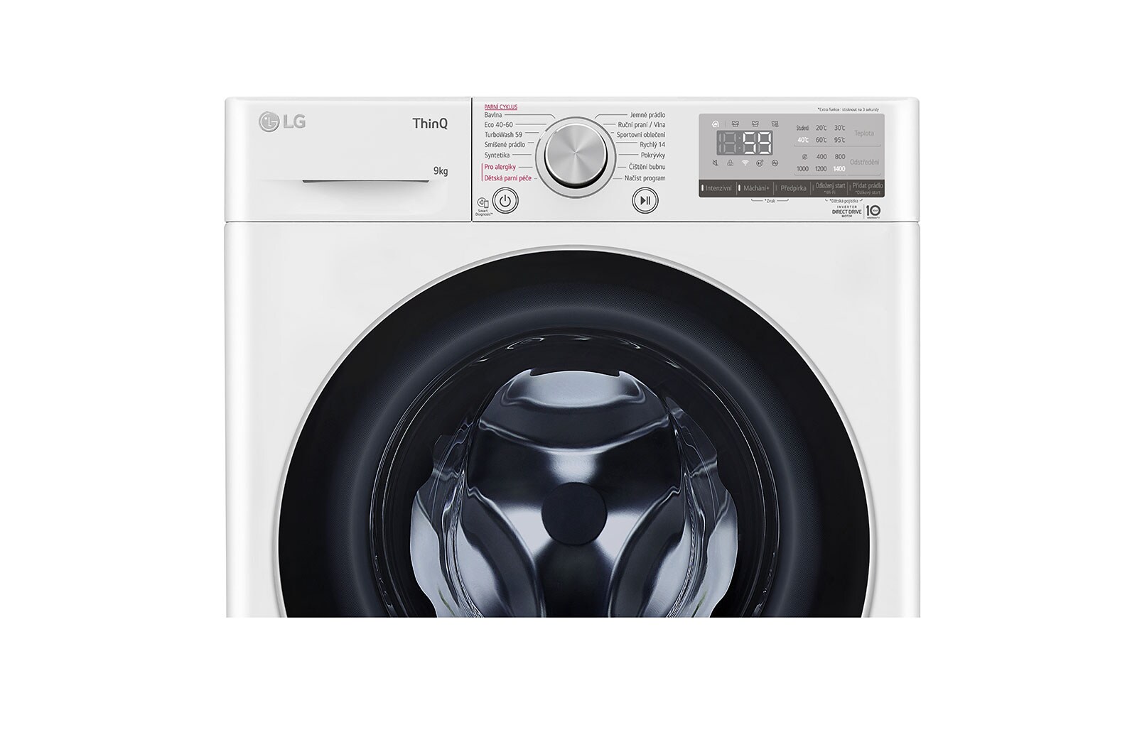 LG 9 kg parní pračka LG | 1400 ot./min | Direct Drive™ | AI DD™ | TurboWash™, FA94V5UVW1E