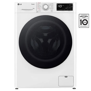 Čelní pohled na Parní pračka LG | 10 kg | A | 1400 ot./min | Direct Drive™ | AI DD™ |Bílá FASR3A04WW