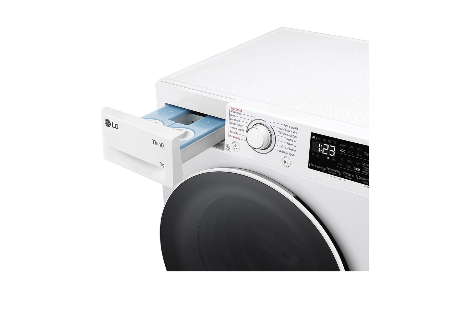 LG Parní pračka LG | 9 kg | A | 1400 ot./min | Direct Drive™ | AI DD™ |Bílá, FASR3A94WW