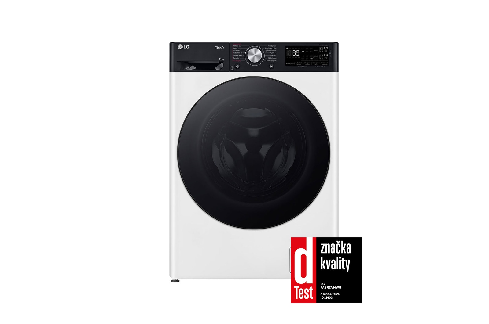 Pohled zepředu na pračku LG FASR7A14WG