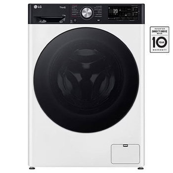 Čelní pohled na Parní pračka LG | 11 kg | A | 1400 ot./min | Direct Drive™ | AI DD™ |Bílá FASR7A14WG, Značka kvality od dTestu.