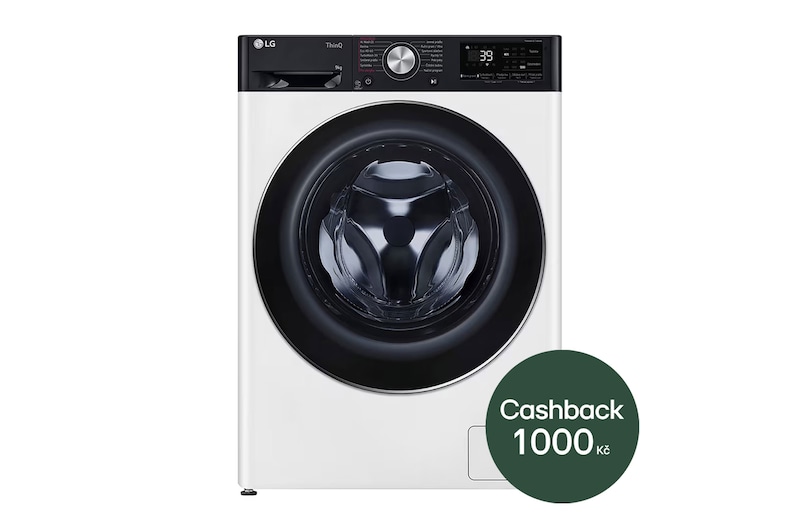 LG 9 kg slim parní pračka LG | 1200 ot./min | Direct Drive™ | AI DD™ | TurboWash™360°, FBLR7A92WC, FBLR7A92WC
