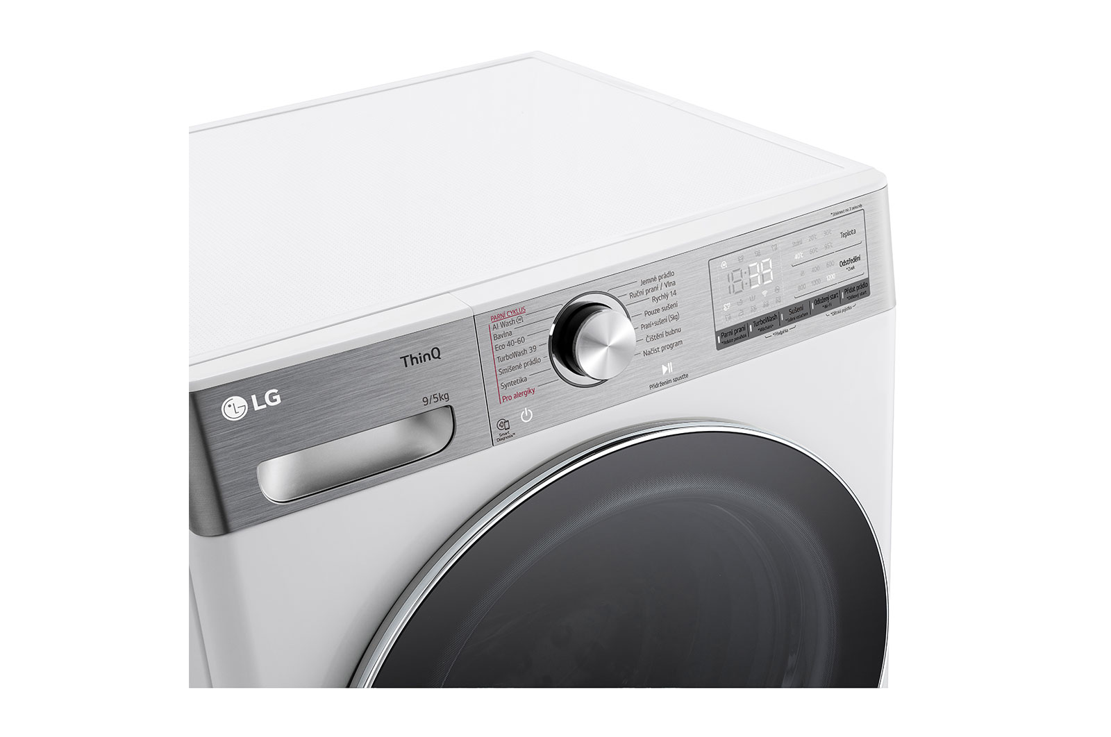 LG Parní pračka / sušička LG | 9 / 5 kg |  A/E | 1200 ot./min | AI DD™ | Bílá, FCR9A95WC