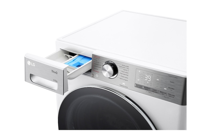 LG Parní pračka / sušička LG | 9 / 5 kg |  A/E | 1200 ot./min | AI DD™ | Bílá, FCR9A95WC